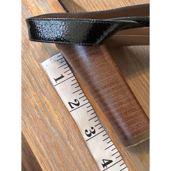 Ferragamo Shoes Women's Size 9 Black Patent Leather Block Heel Strappy Sandals - Picture 13 of 14